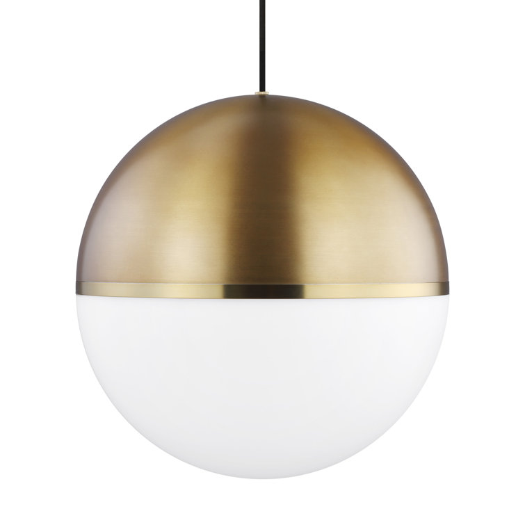 Aged Brass and Acrylic Globe LED Pendant Light
