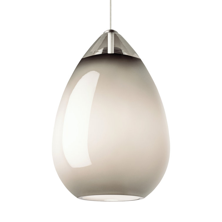 Mini Alina Smoke Glass & Satin Nickel Indoor/Outdoor Pendant