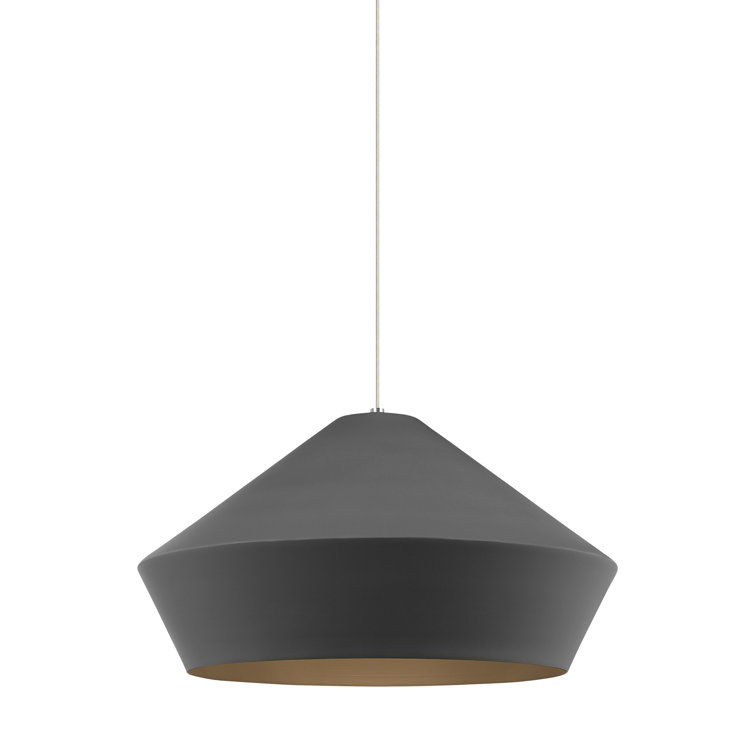 Satin Nickel 20" Charcoal Gray Spun Metal Pendant Light