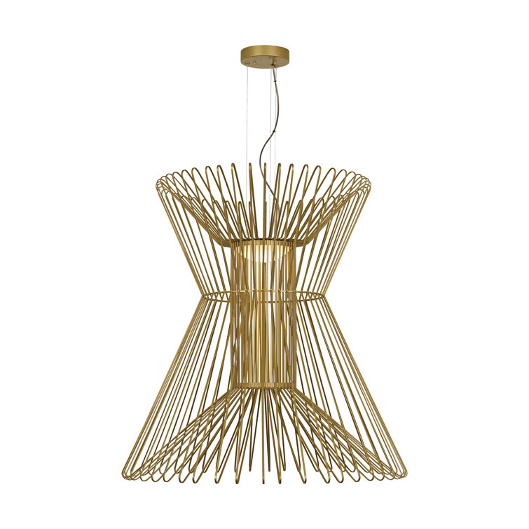 Syrma Grande Satin Gold and Matte Black LED Pendant Light