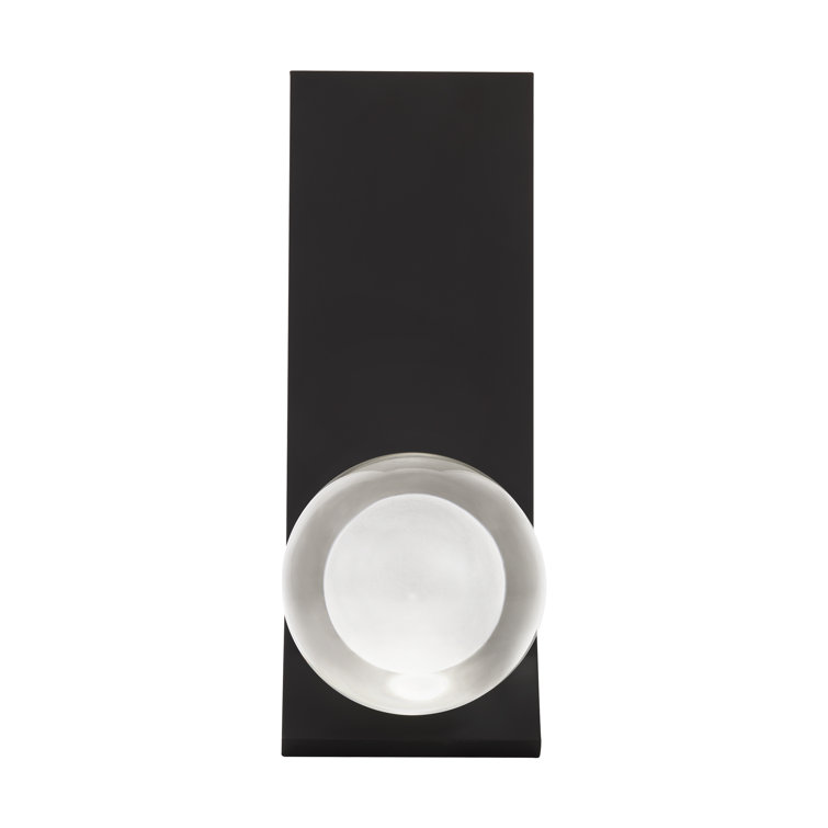 Elegant Nightshade Black LED Wall Sconce with Dimmable Glass Shade