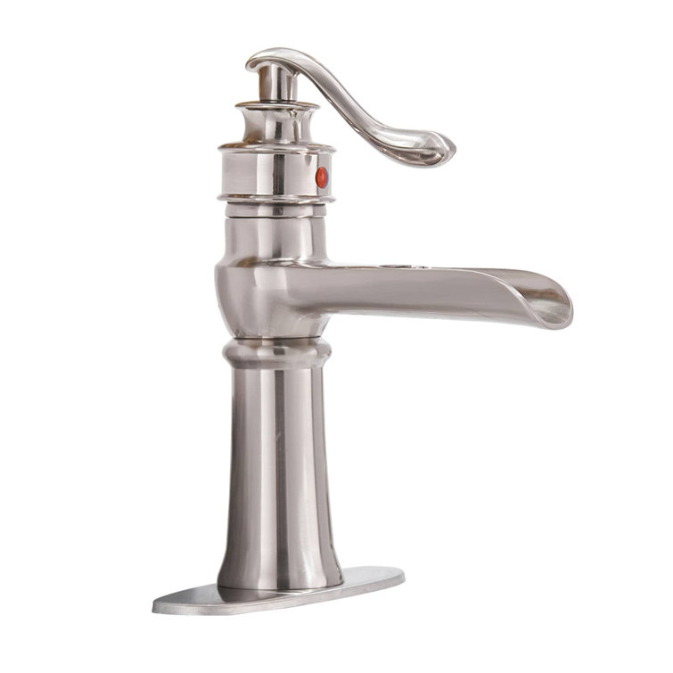 Brushed Nickel Single Handle Waterfall Bathroom Faucet