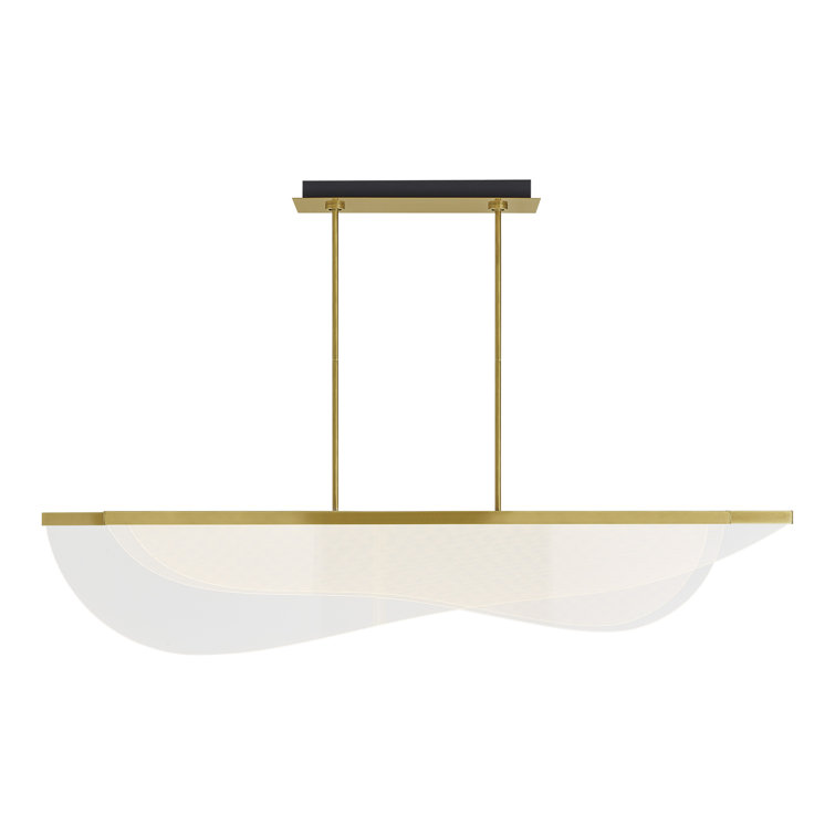 Nyra 60" Layered Waves LED Pendant in Polished Nickel