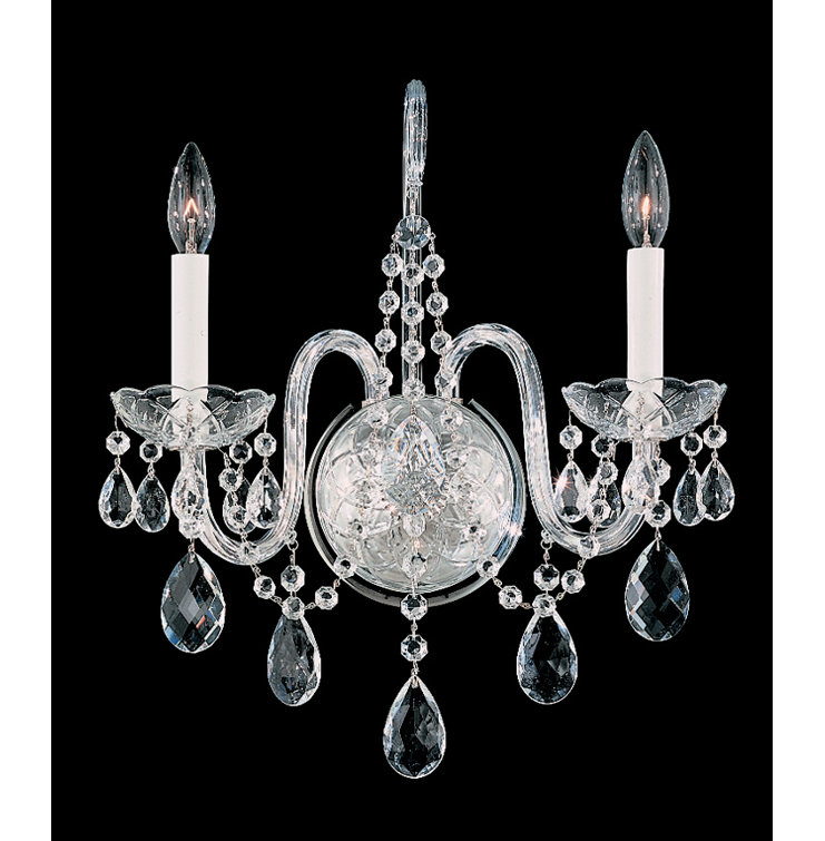Arlington Dual-Light Polished Silver Crystal Sconce