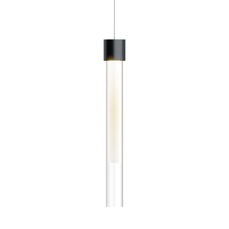 Linger Mini LED Monopoint Pendant in Nightshade Black with Frosted Acrylic