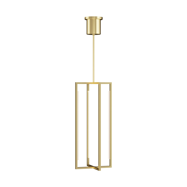 Natural Brass LED Pendant Light with Glass Shade