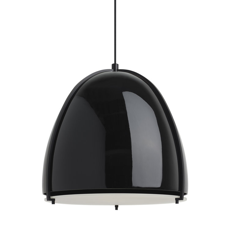 Gloss Black Aluminum LED Dome Pendant Light