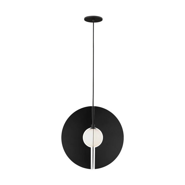 Matte Black Glass LED Indoor/Outdoor Pendant Light