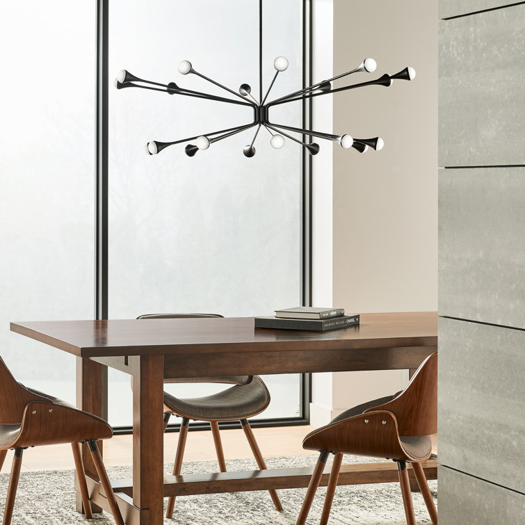 Lody Mid-Century Modern 20-Light Polished Nickel LED Chandelier