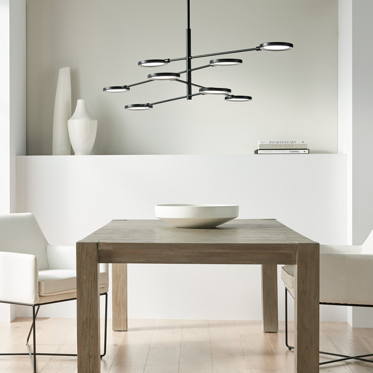 Matte Black 8-Light LED Geometric Chandelier