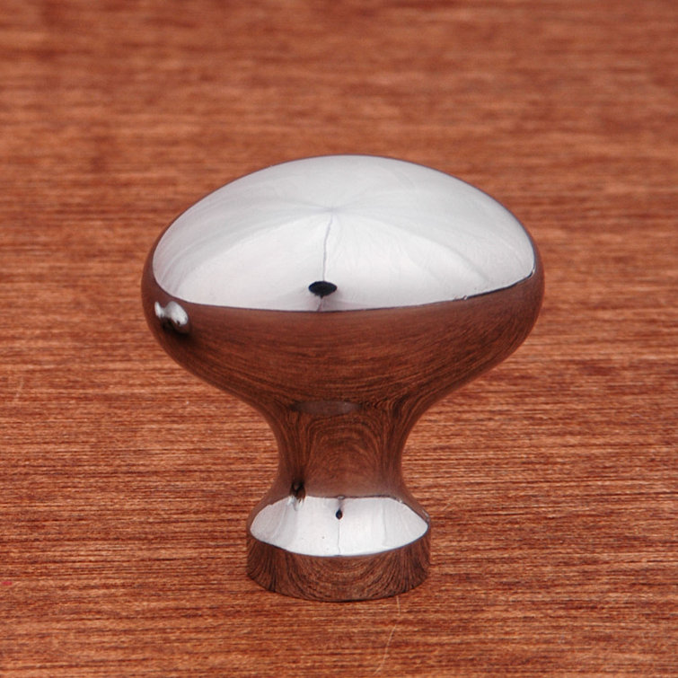 Polished Chrome Oval Cabinet Knob with Mounting Hardware