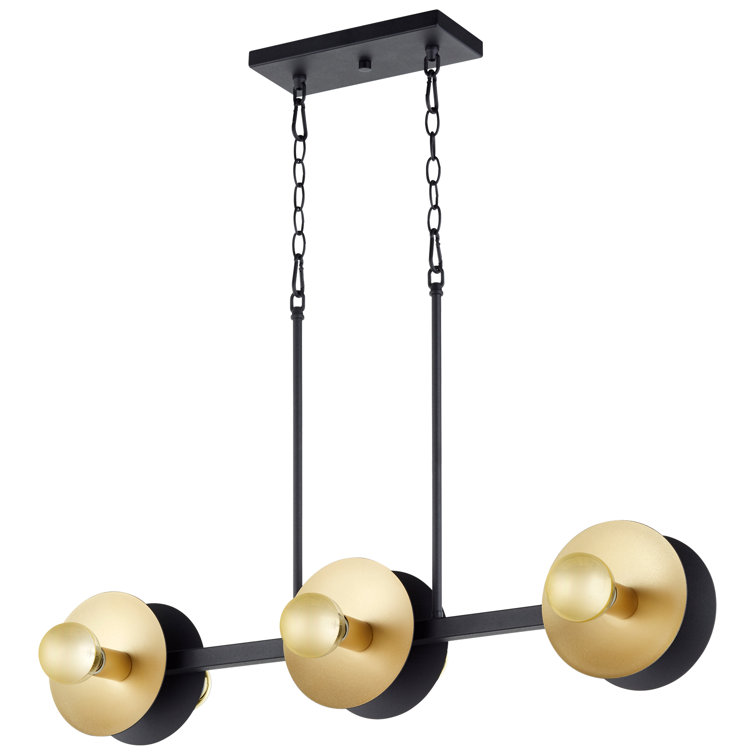 Artemis Noir Gold Leaf 36" Industrial Island Light