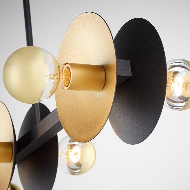 Artemis Noir Gold Leaf 36" Industrial Island Light