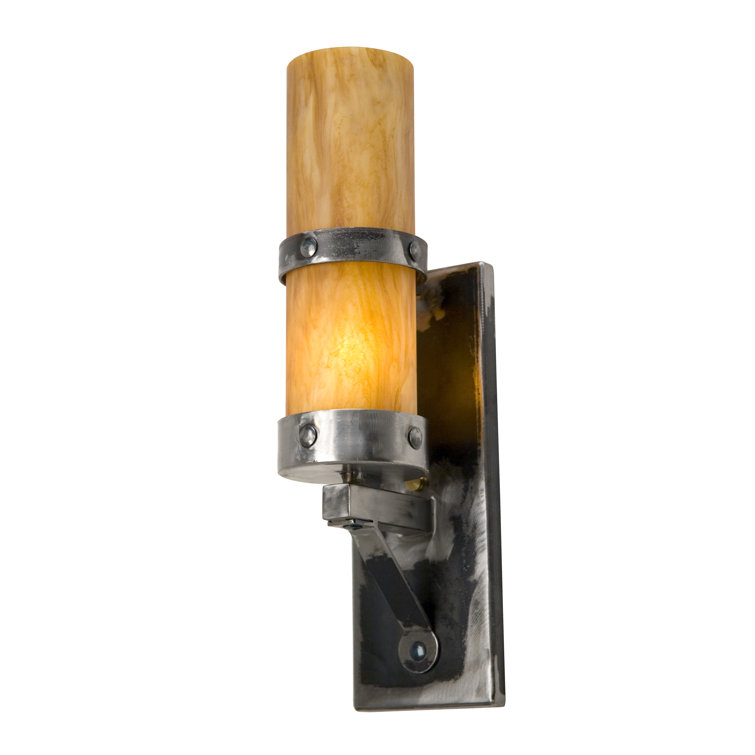 Ambra Siena Steel Dimmable Wall Sconce with Cylindrical Shade