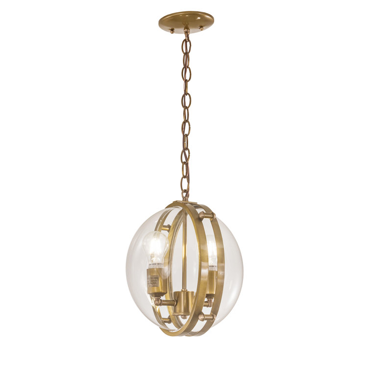 Brass and Crystal Mini LED Pendant Light
