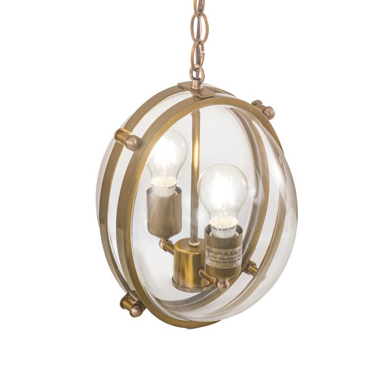 Brass and Crystal Mini LED Pendant Light