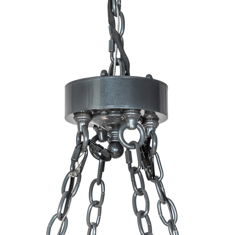 Porta 20-Light White and Gray Acrylic Tiered Chandelier