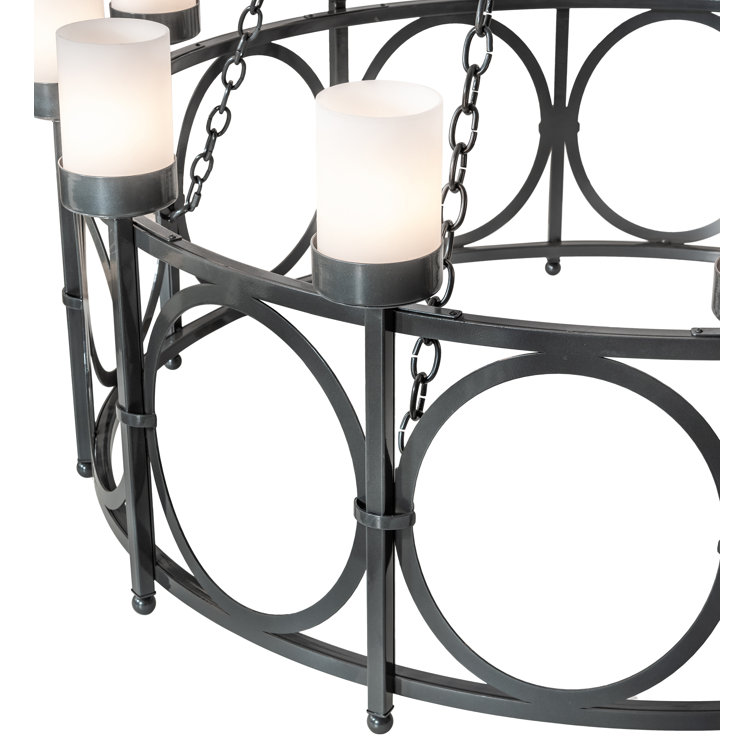 Porta 20-Light White and Gray Acrylic Tiered Chandelier