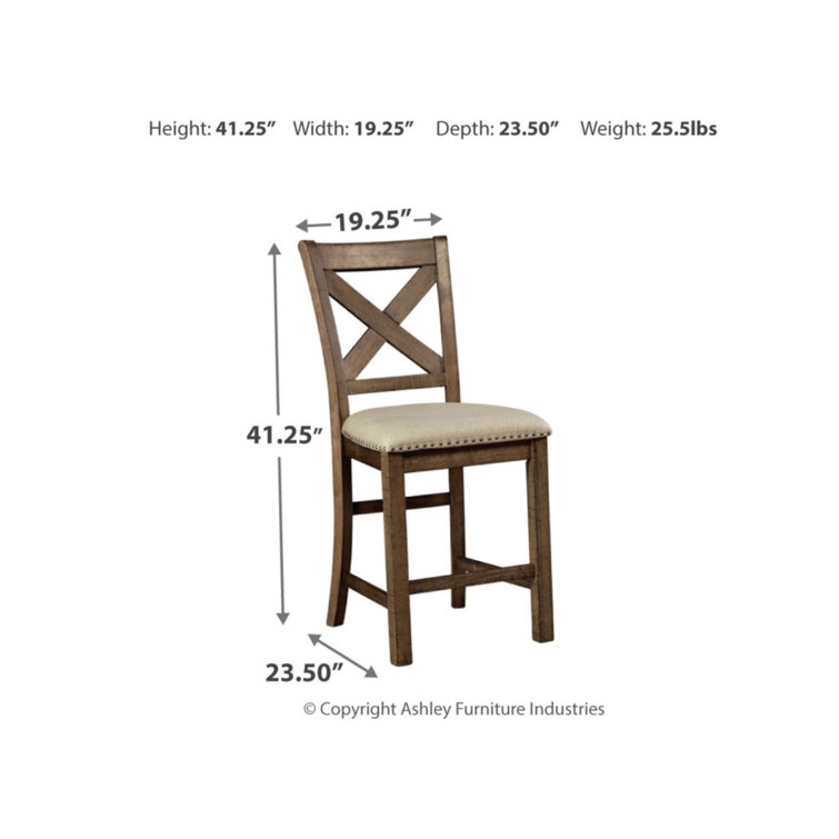 Moriville Padded Seat Brown Wood Bar Stool Set of 2