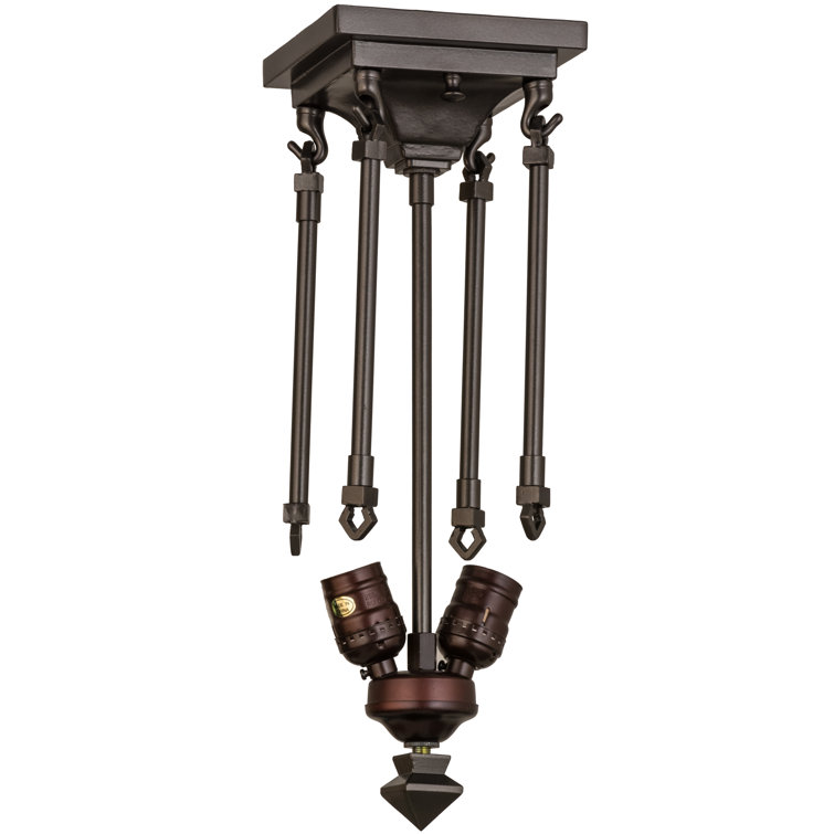Oil Rubbed Bronze 2-Light LED Semi Flush Mount