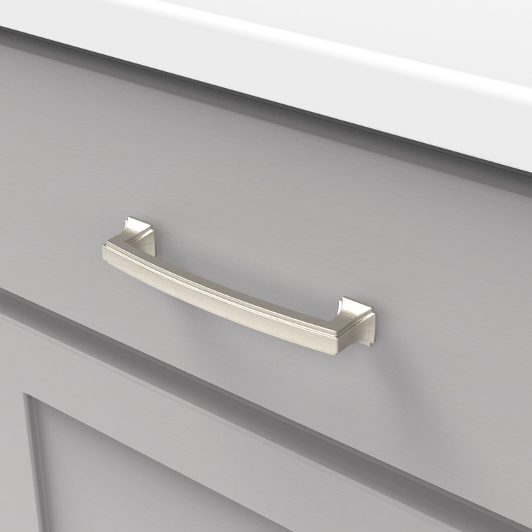 Satin Nickel Brushed Bar Cabinet Pull with Mounting Hardware