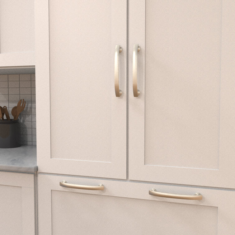 Satin Nickel 8" Modern Appliance Arch Pull with Mounting Hardware