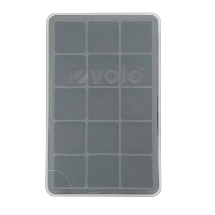 Charcoal Gray Silicone Perfect Cube Ice Tray with Lid