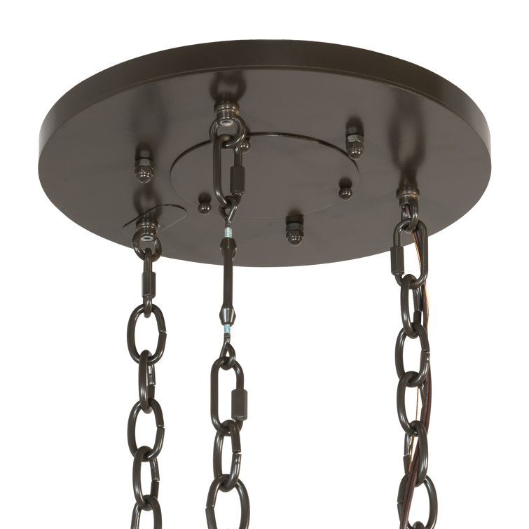 Timeless Bronze 6-Light Chandelier with Amber Acrylic Shades