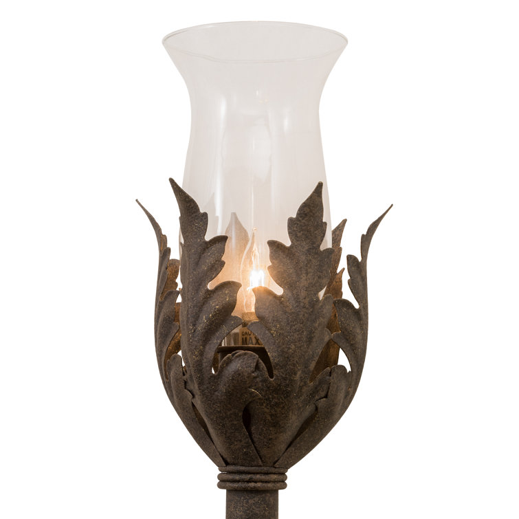 Antiquity Grey and Clear Glass Leaf Wall Sconce