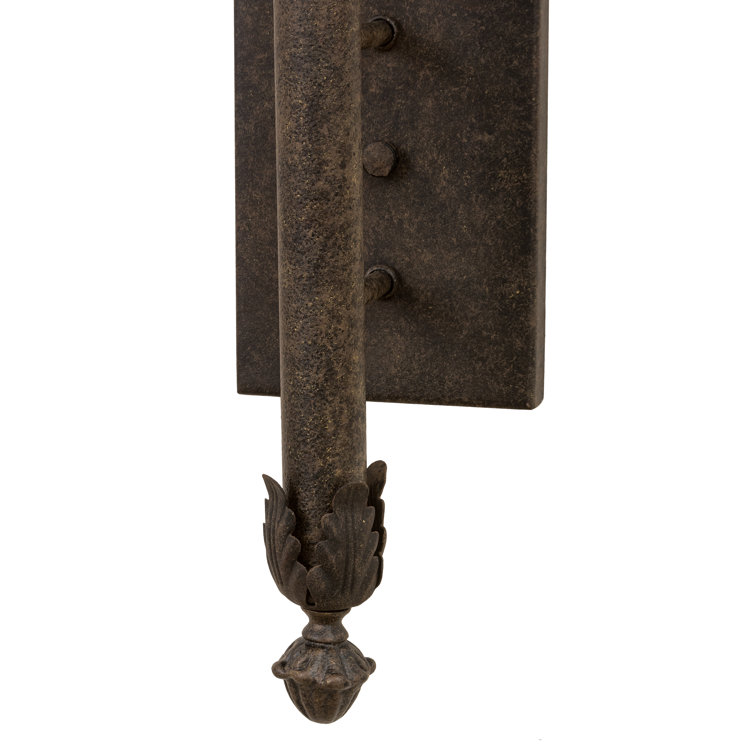 Antiquity Grey and Clear Glass Leaf Wall Sconce