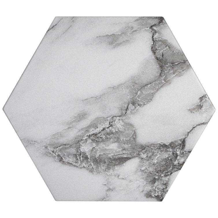 Marquina Hexagon Matte Porcelain Wall & Floor Tile 7.7" x 8.9"