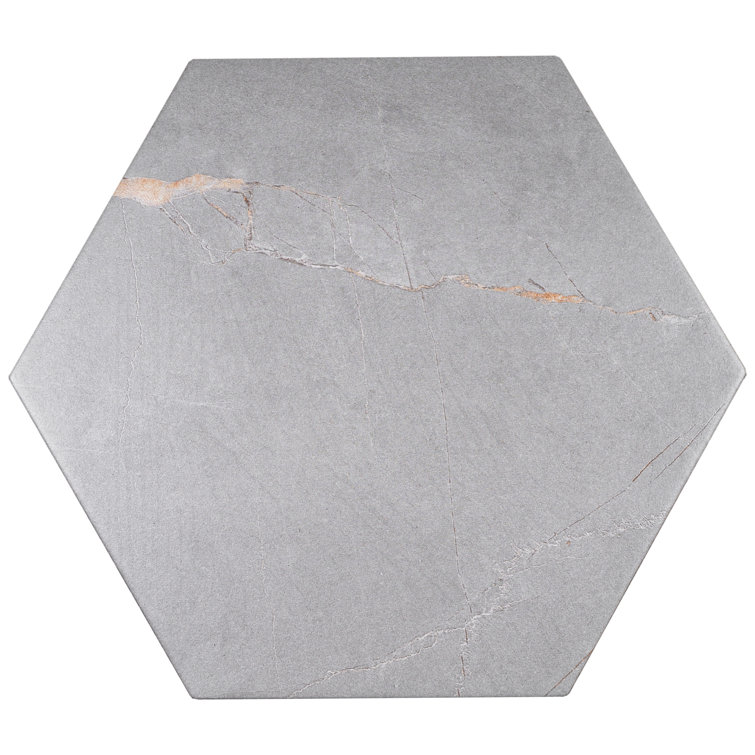 Elegance Gray Hexagon Porcelain Wall & Floor Tile 7.7" x 8.9"