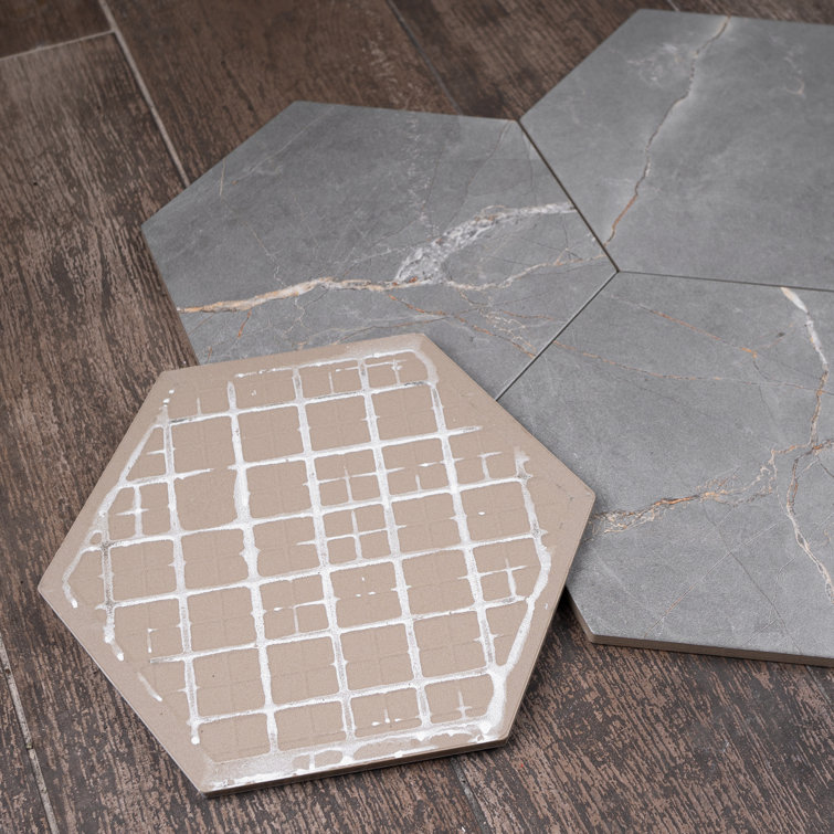 Elegance Dark Gray Hexagon Matte Porcelain Wall & Floor Tile
