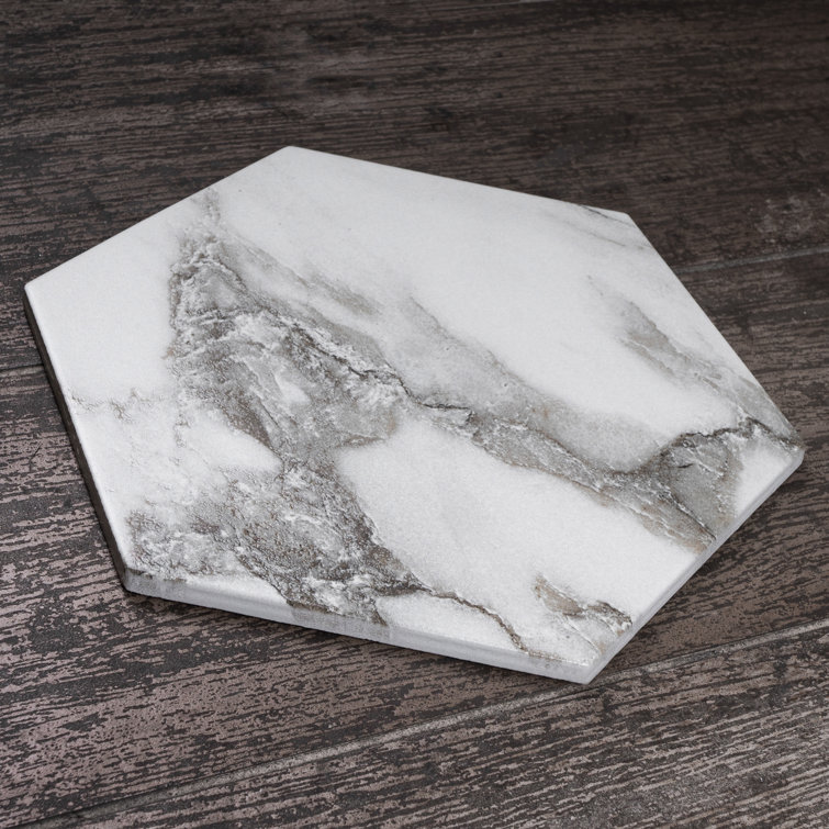 Marquina Hexagon Matte Porcelain Wall & Floor Tile 7.7" x 8.9"