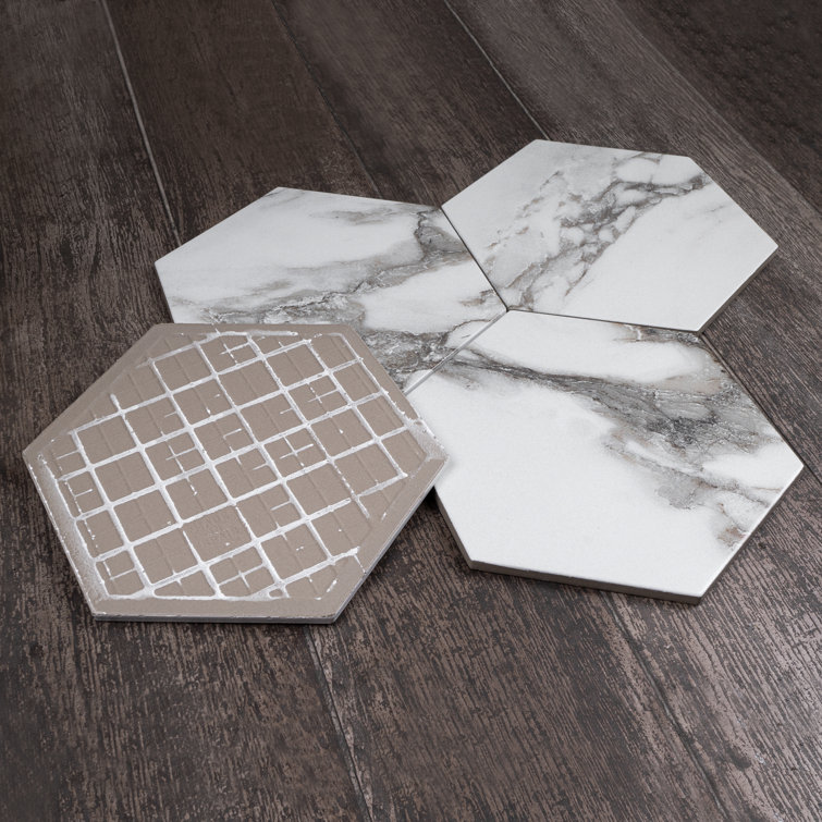 Marquina Hexagon Matte Porcelain Wall & Floor Tile 7.7" x 8.9"