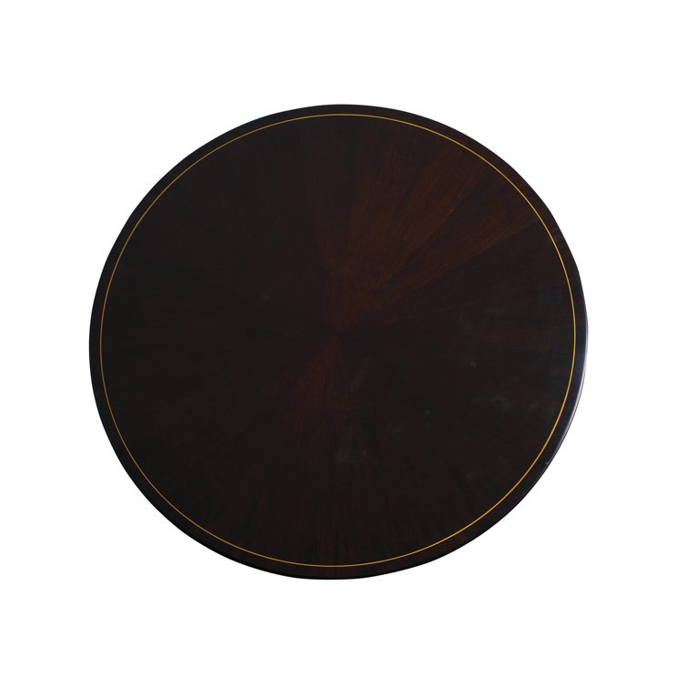 Waldorf 60" Round Walnut & Marble Dining Table with Silver Accents