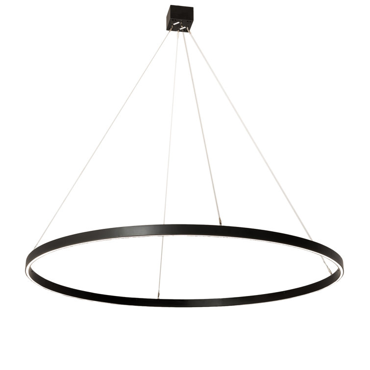 Black and White Acrylic LED Ring Pendant Light