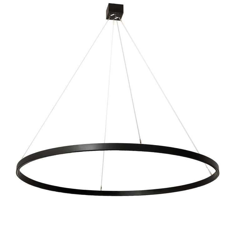 Black and White Acrylic LED Ring Pendant Light