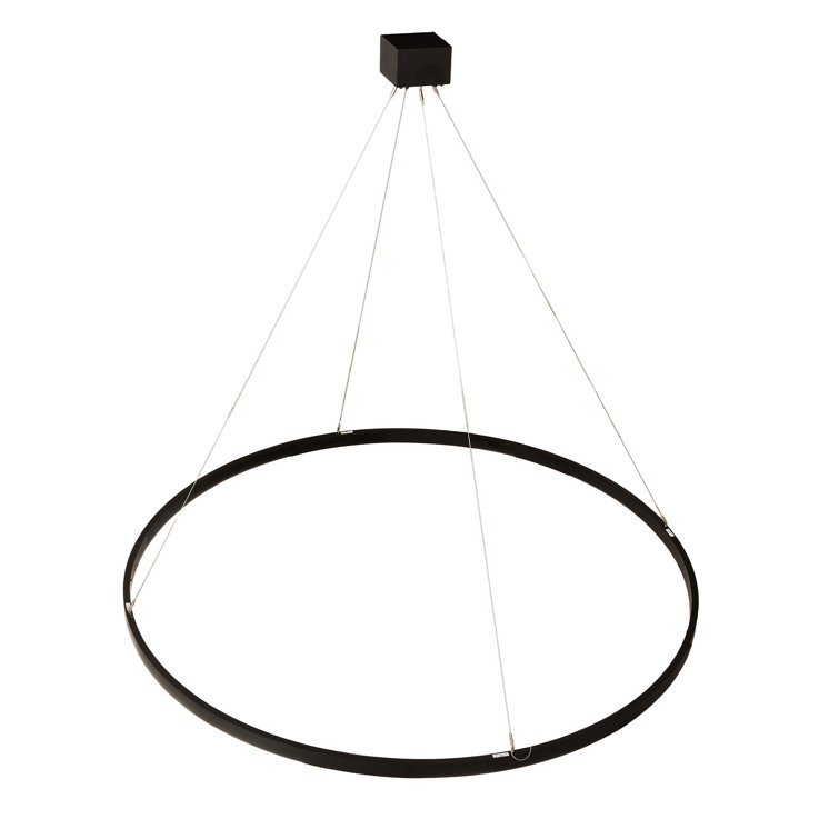 Black and White Acrylic LED Ring Pendant Light