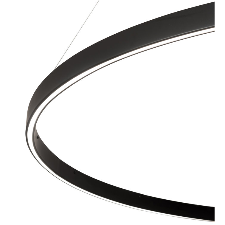 Black and White Acrylic LED Ring Pendant Light
