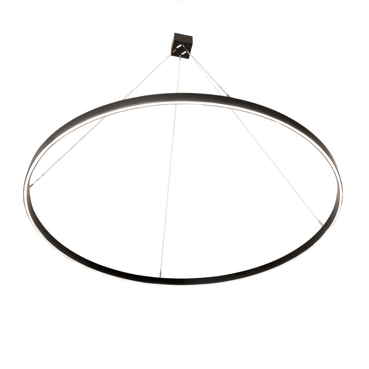 Black and White Acrylic LED Ring Pendant Light