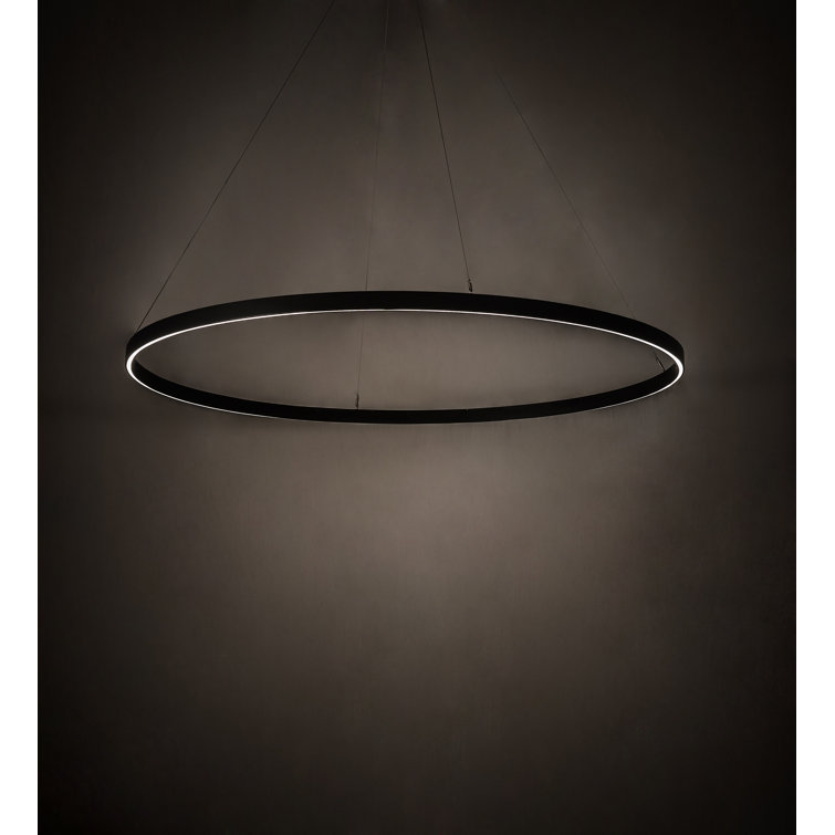 Black and White Acrylic LED Ring Pendant Light