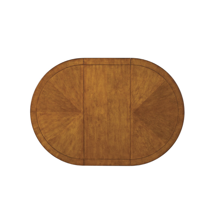 Brown Round Extendable Wood Dining Table