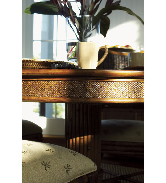Brown Round Extendable Wood Dining Table