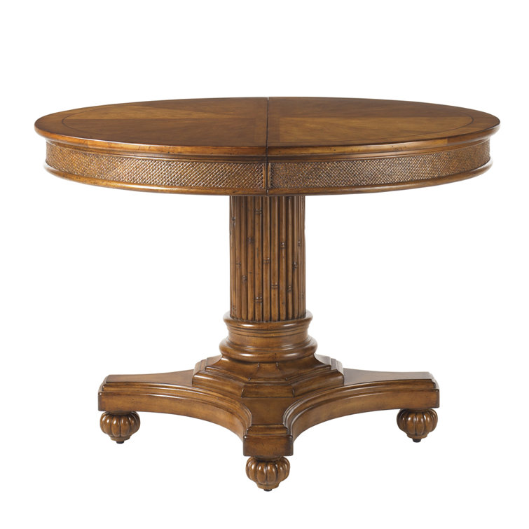 Brown Round Extendable Wood Dining Table