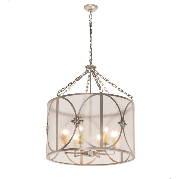 Penelope 6-Light Light Sandstone and Clear Glass Pendant