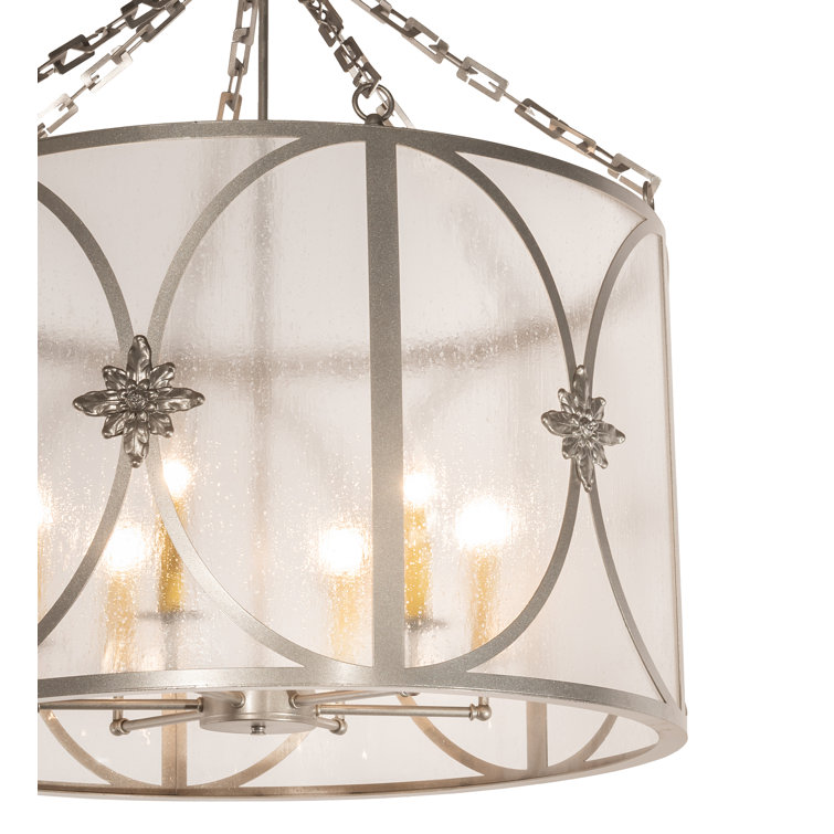 Penelope 6-Light Light Sandstone and Clear Glass Pendant