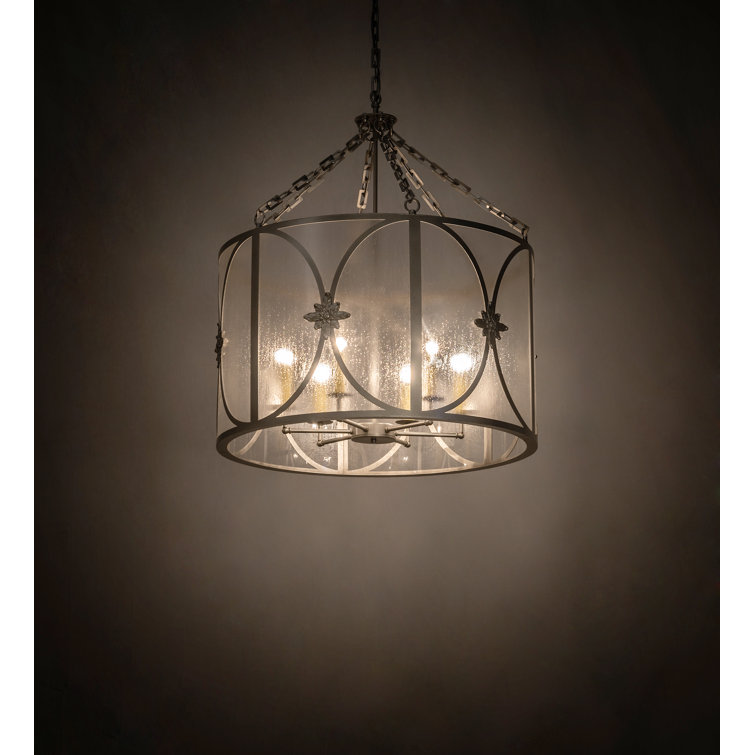 Penelope 6-Light Light Sandstone and Clear Glass Pendant
