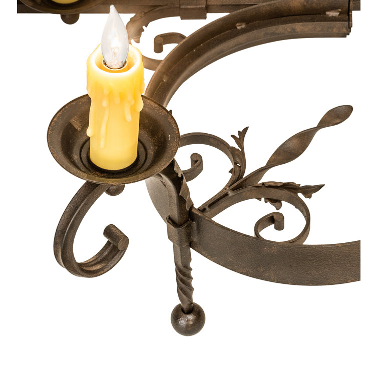 Chocolate and Beige 8-Light Candle Chandelier