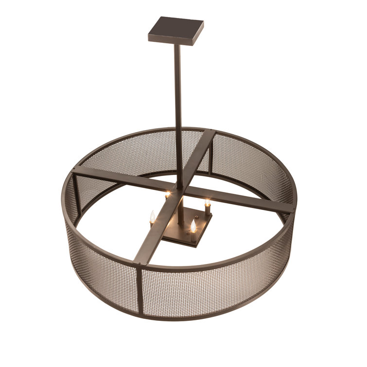 Cilindro Bronze 4-Light Indoor/Outdoor Drum Pendant